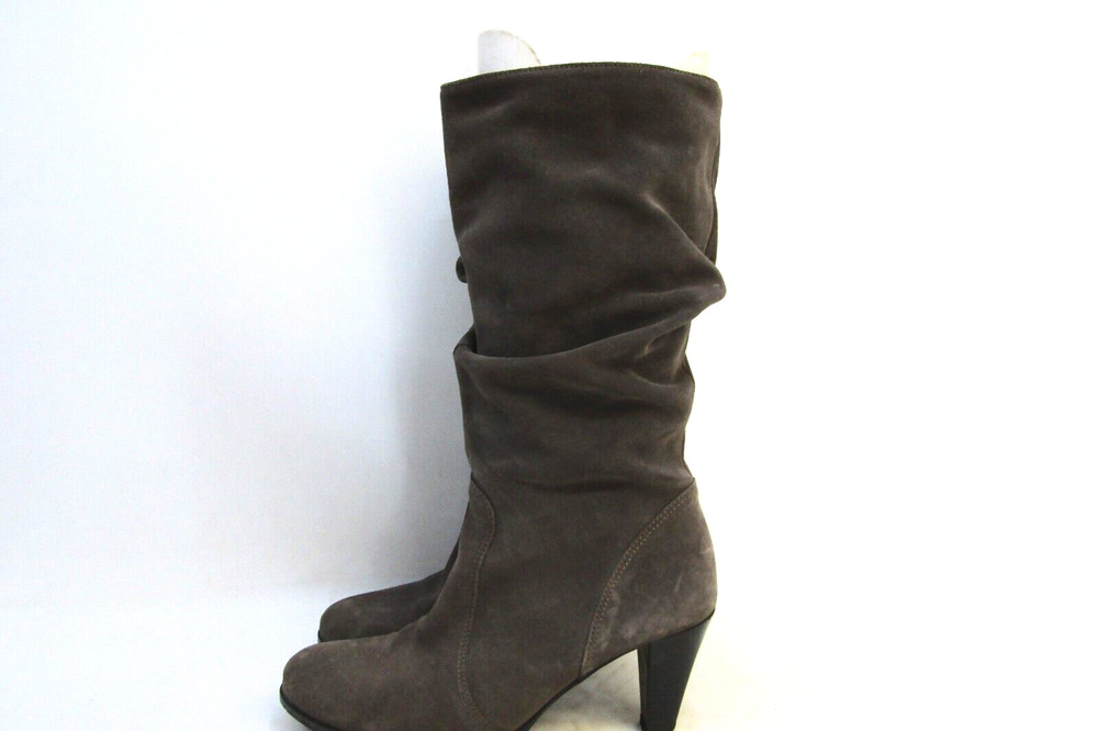 La Canadienne Womens Size 10 M Gray Suede Zip Slouch 12" Shaft Knee High Boots